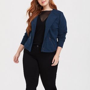 Torrid Knit Zip Moto Jacket Size Large